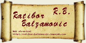 Ratibor Balzamović vizit kartica